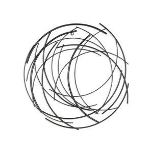 Cheung's Denine Black Abstract Round Wall Art - 1 of 4