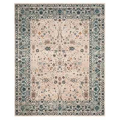 Beige/Blue Floral Loomed Area Rug 8'X10' - Safavieh