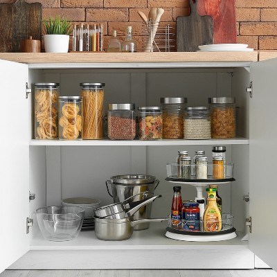 Sorbus 2-Tier Clear Lazy Susan Turntable Organizer - Rotating Spice Rack with Non-Slip Base for Kitchen Cabinet, Pantry, Countertop Storage — фото 8