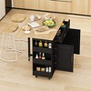 Multi-Functional Kitchen Island Cart with 2 Door Cabinet and Two Drawers (Black) - 3 of 4
