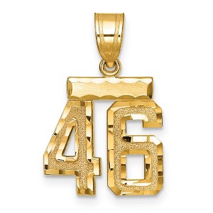 Black Bow Jewelry 14k Yellow Gold, Varsity Collection, Small D/C Pendant Number 46 - 1 of 3