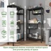 Munora - 4-Tier Industrial Metal Bookshelf - Modern Black Steel Frame - 70.87"H for Living Room & Office - 4 of 4