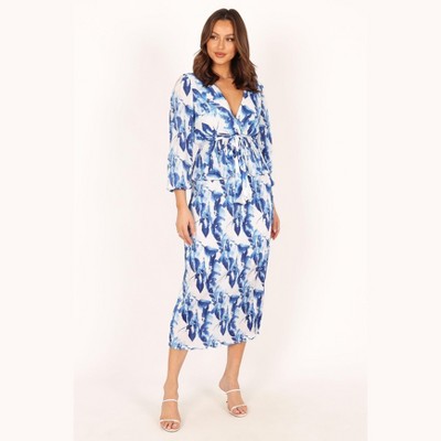 Petal And Pup Womens Minelli Pleat Midi Skirt - Blue Xs : Target