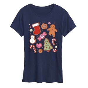 Women's - Instant Message - Kawaii Christmas Treats Women's Short Sleeve Graphic T-shirt Short Sleeve Graphic T-Shirt - 1 of 4