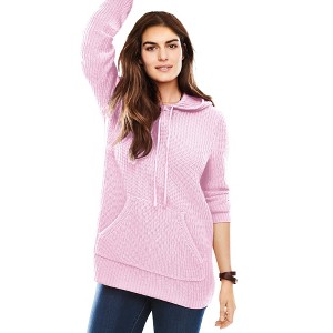 Woman Within Plus Size Shaker Sweater Pullover Hoodie - 1 of 4