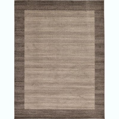 Light Brown Tufted Reversible Synthetic 9' x 12' Area Rug