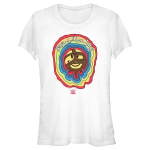 Juniors Womens WWE Mankind Have a Nice Day Rainbow Logo T-Shirt - 1 of 4