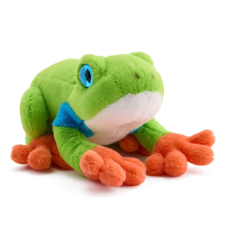 FAO Schwarz 8&#34; Green Glitter Dart Frog Toy Plush, 1 of 10