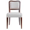 APRILSOUL35.00"Black Walnut Finish Upholstered Dining Chairs Set of 2 - Traditional Elegant Fabric Side Chairs - 4 of 4