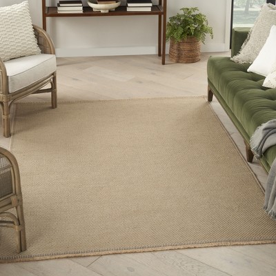 Natural Flat Woven Geometric Washable 8' x 10' Rug