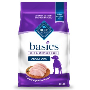 Blue Buffalo Basics Skin & Stomach Care Natural Adult Dry Dog Food with Turkey & Potato - 11lbs - 1 of 4