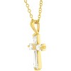 Slickblue Goldtone Baguette Cross Pendant Necklace, 2.12 Carat Cubic Zirconia, 16” Chain for Religious Gifts - 2 of 3