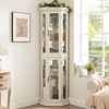ChicFurnit Decorative Storage Cabinet Elegant Corner Curio Cabinet with Adjustable Shelves for Home Decor, White, 41.34"*18.7"*10.63" - 2 of 4