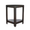 12" SnazzyCorner DT130 Wide Teak Wood Shower Bench with Shelf - DecoTeak - 3 of 4