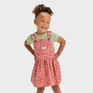 OshKosh B'gosh Toddler Girls' Floral Printed Corudory Skirtall - Pink - 1 of 3