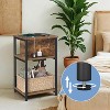 End Table with Built-in Charging Station 3-Tier Nightstand with USB Ports and Power Outlets Side Table for Living Room - 3 of 4