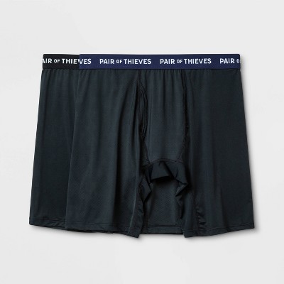 Pair of Thieves Super Fit Men's Long Boxer Briefs, 2 & 3 Pack Underwear,  AMZ Exclusive, Black, S : : Fashion