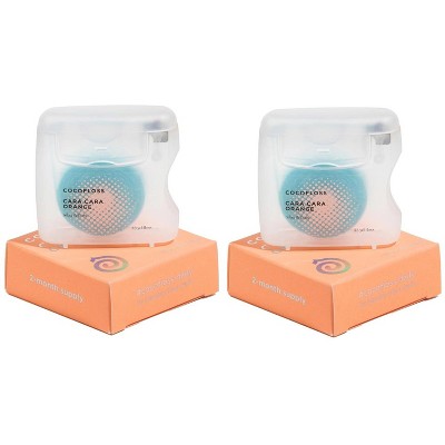 Cocofloss Woven Dental Floss - Cara Cara Orange (PACK OF 2) Dentist-Designed Oral Care, Mint, Waxed, Vegan, Kid-Friendly | Super-Cleansing