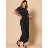 INSPIRE CHIC Women's Casual Dressy Cape Ruffle Sleeve Tie Waist Wide Leg Jumpsuits - 4 of 4