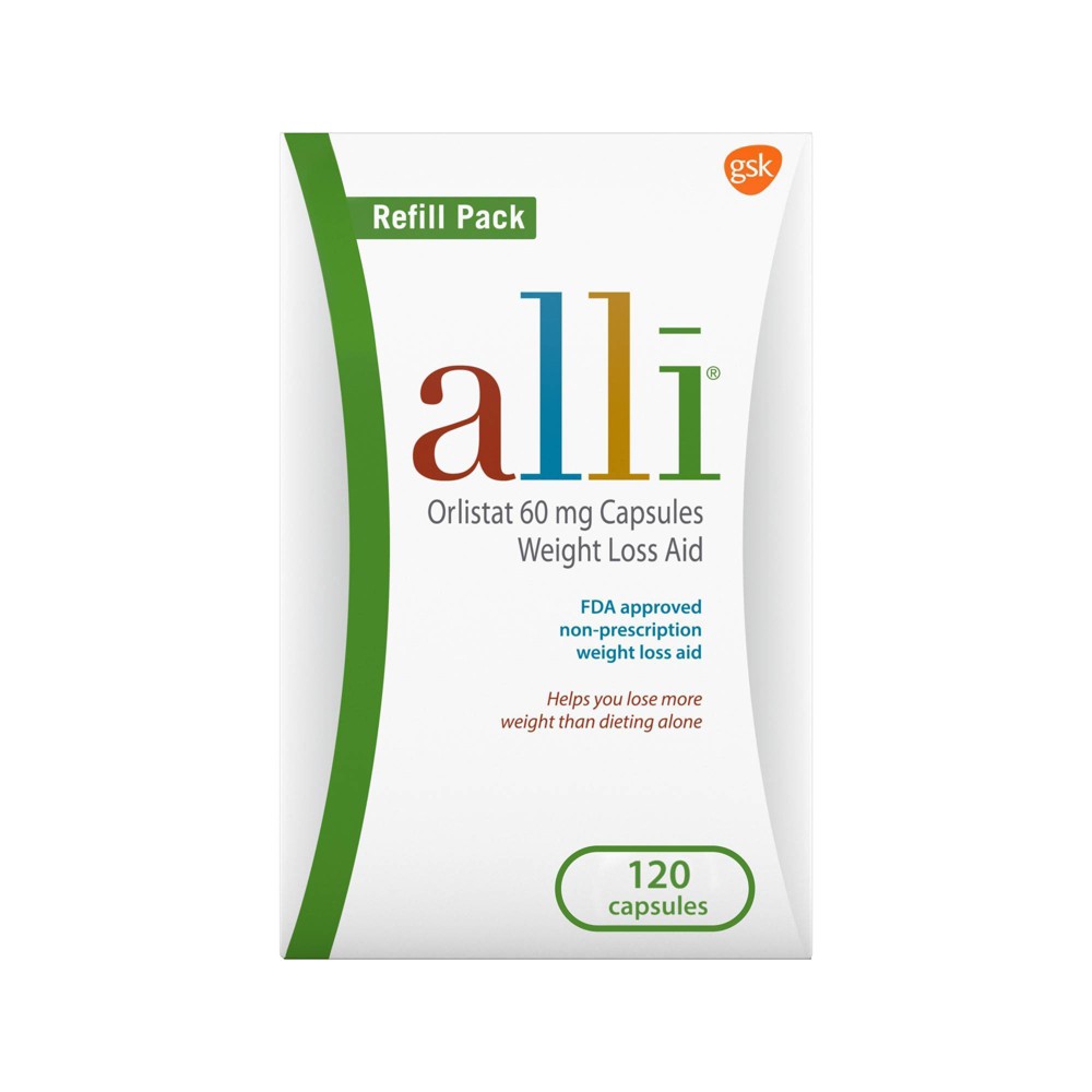 Photos - Vitamins & Minerals ALLI Orlistat 60 mg Capsules Weight Loss Aid Refill Pack - 120ct