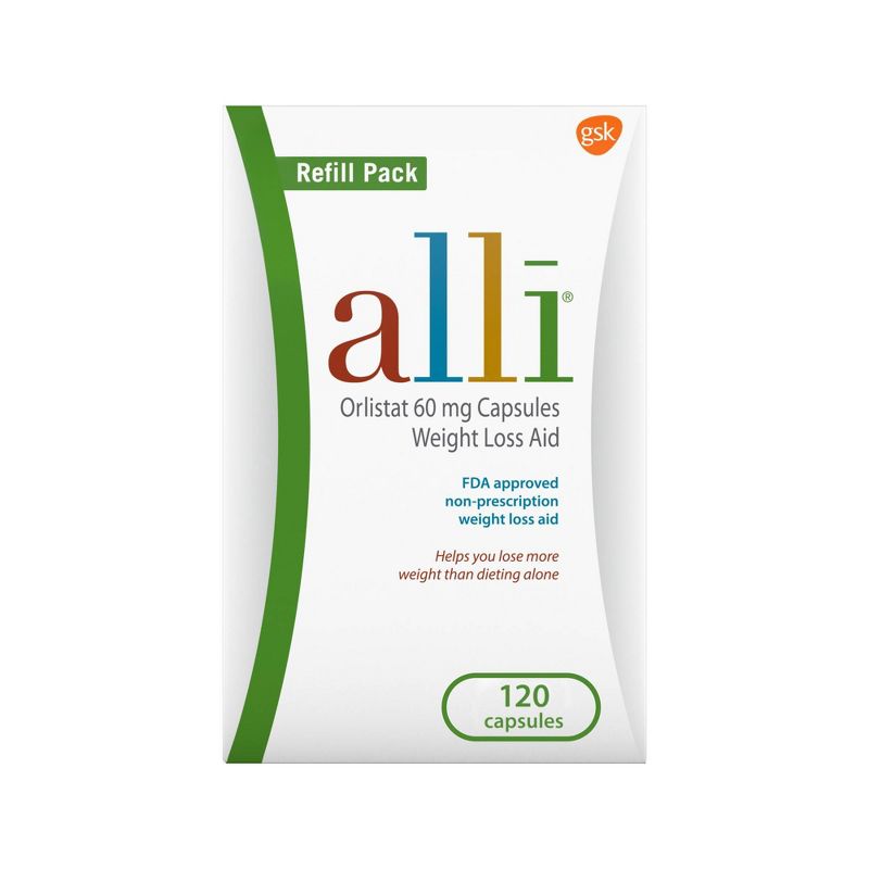 ALLI Orlistat 60 mg Capsules Weight Loss Aid Refill Pack - 120ct, 1 of 11