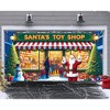 Santa's Workshop Garage Door Cover ，Christmas Holiday Decor with Ribbon Strings ，Santa & Elves Scene for Home, Church, Party Decorations Reusable - 4 of 4