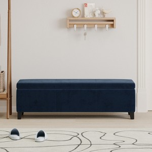 Airsurfer 52-inch Navy Blue Storage Bench Elegant Navy Blue Storage Bench Home Decor for Entryway Organization - 1 of 4