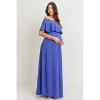 Hello Miz Women's Off Shoulder Ruffle Maternity Maxi Dress - 2 of 4