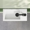 Zeara 14.6 x 7 x 3.5 in. Rectangular Ceramic Wall Mount Small Vessel Sink Wall Hung with Right Faucet Mount in White - 4 of 4