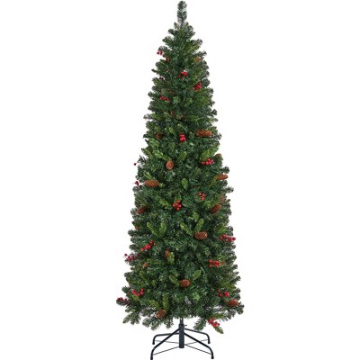 Yaheetech 6Ft/7.5Ft Prel-lit Artificial Christmas Tree with Warm White Lights, Green