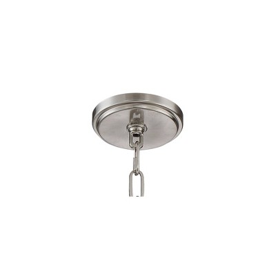 Charleston Satin Nickel Pendant Chandelier with Seeded Glass Shade