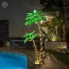 LIGHTSHARE Twin Trunk Solar Lighted Palm Tree LED Outdoor Light Stakes Green - 3 of 4