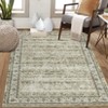Rug Non Slip Non Shedding Rug Vintage Soft Low Pile Floor Cover Floral Distressed Indoor Carpet for Living Room Bedroom - 3 of 4
