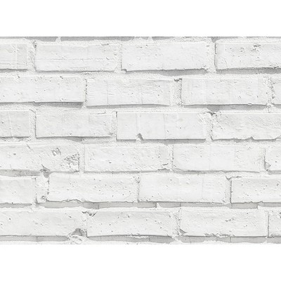Brewster Bricks Backsplash Wallpaper White
