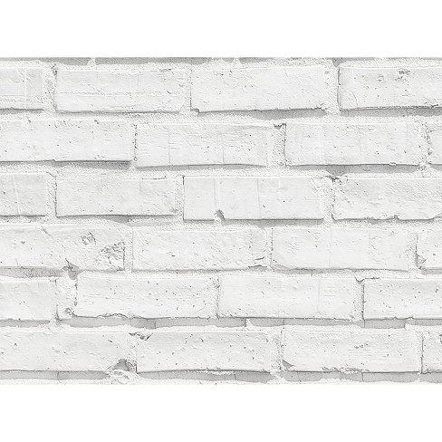 Brewster Bricks Backsplash Wallpaper White Target