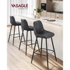 Bar Stools Set of 2, Bar Height Bar Stools with Back, Ergonomic Backrest, Synthetic Leather, Metal Legs - 2 of 4