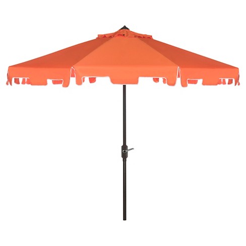 Zimmerman 9 Market Umbrella Orange White Safavieh Target