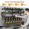 Keenray Power Tool Organizer Wall Mount - 4 Layers Storage Rack with 8 Drill Holders for Drills Cordless Tools. for Workshop Shed Pegboard Basement - 2 of 4
