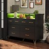 Dresser with Power Outlet and LED Lights, Wood 8 Drawer Dresser for Bedroom, Modern Chest of Drawers for Closet, Living Room - 3 of 4