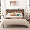 MaseiKar Headboard Queen Size, Headboard with 2 Outlets and 4 USB Ports, Adjustable Height, Storage Rack, Sturdy and Stable, Easy Assembly, Brown - 2 of 4
