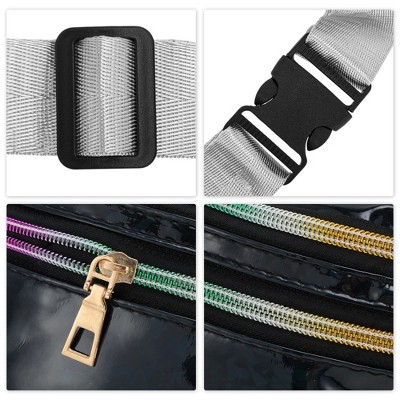 Unique Bargains Patent Leather Fanny Pack Black 1 Pc - image 4