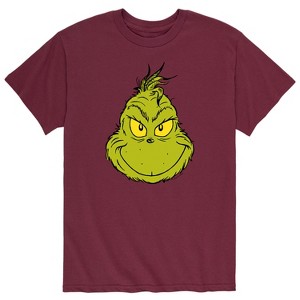 Men's - Dr. Seuss - The Grinch Smiling Face Short Sleeve Graphic T-Shirt - 1 of 4