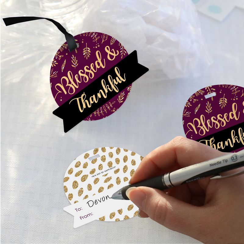 Big Dot of Happiness Elegant Thankful for Friends - Friendsgiving Thanksgiving Party Clear Goodie Favor Bags - Treat Bags With Tags - Set of 12, 3 of 9