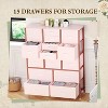 15-Drawer Fabric Dresser, Wood Tabletop, Metal Frame, Tall Chest Organizer, Ideal for Bedroom, Living Room, Hallway, Entryway - 4 of 4