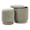 Sapphtopaz Modern Nesting Ottoman with Storage Upholstered Versatile Storage Ottoman Vanity Stool for Living Room,Bedroom - 2 of 4