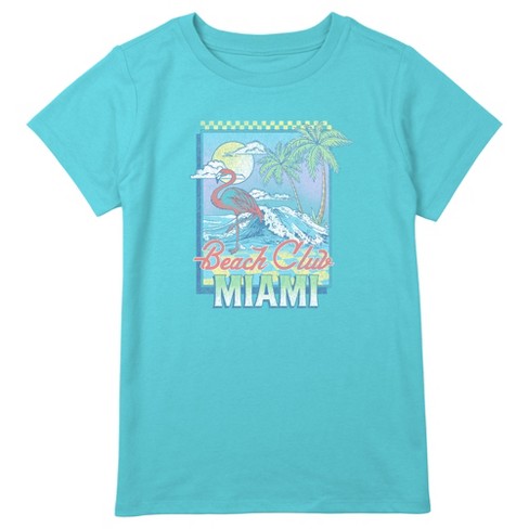 Girl's Lost Gods Beach Club Miami T-Shirt - image 1 of 3