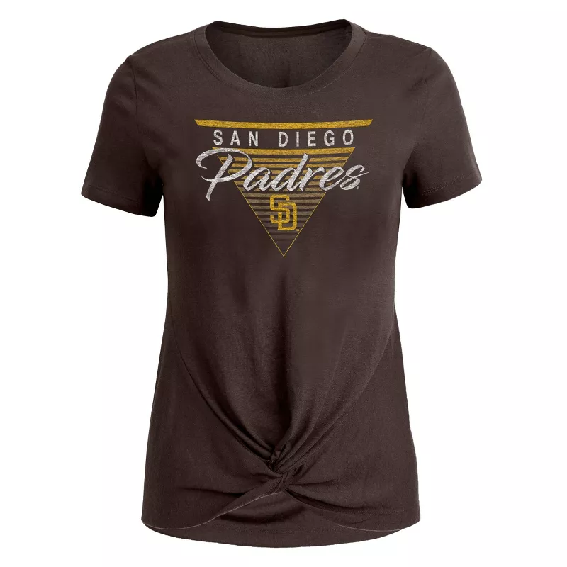 Mlb San Diego Padres Women's Front Twist Poly Rayon T-shirt : Target