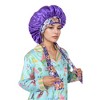 Anna-Kaci Women Silk Bonnet for Sleeping Satin Lined Hair Bonnet with Floral Tie Band for Curly Hair Protection - 4 of 4