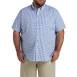 Big + Tall Essentials by DXL Plaid Poplin Short-Sleeve Sport Shirt - Men's Big and Tall