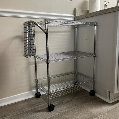 3 Tier Metal Utility Cart Chrome - Brightroom™ : Target